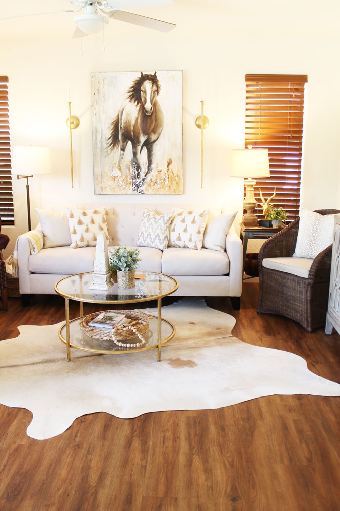 Edges on cowhide are flat after removing wrinkles 