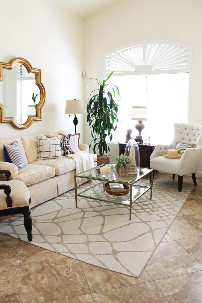 Blue & White Summer Living Room Refresh 