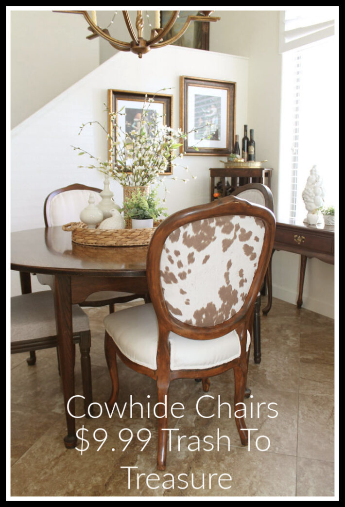 DIY Cowhide Chairs - $9.99 Trash To Treasure